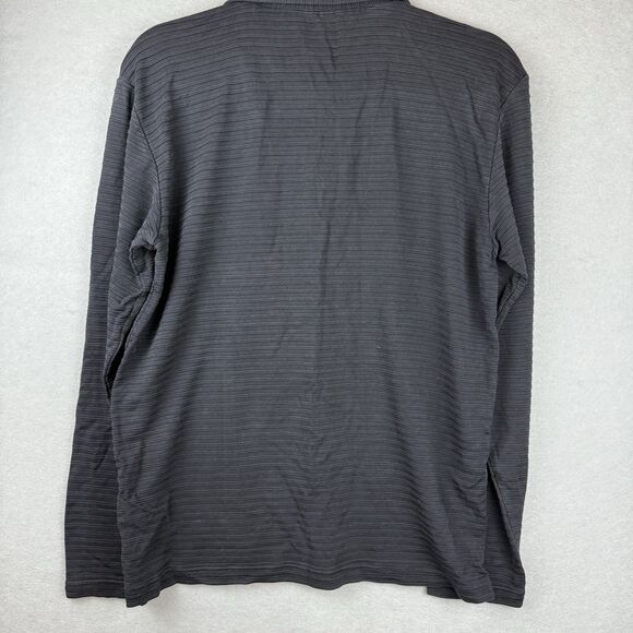 Armani Collezoni Men’s Ribbed Silk Patterned Knit 1/4 Zip-up Sweater Black L - Picture 6 of 6